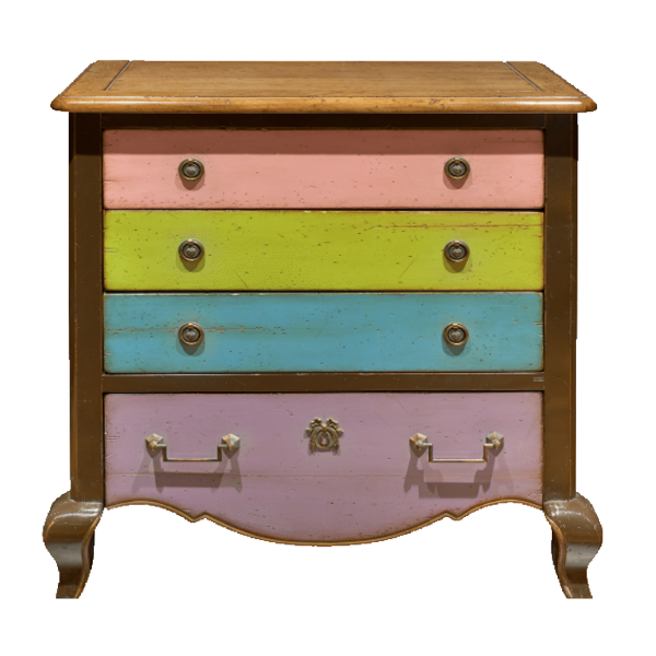 wooden chest of drawers in the nursery under the order of the manufacturer
